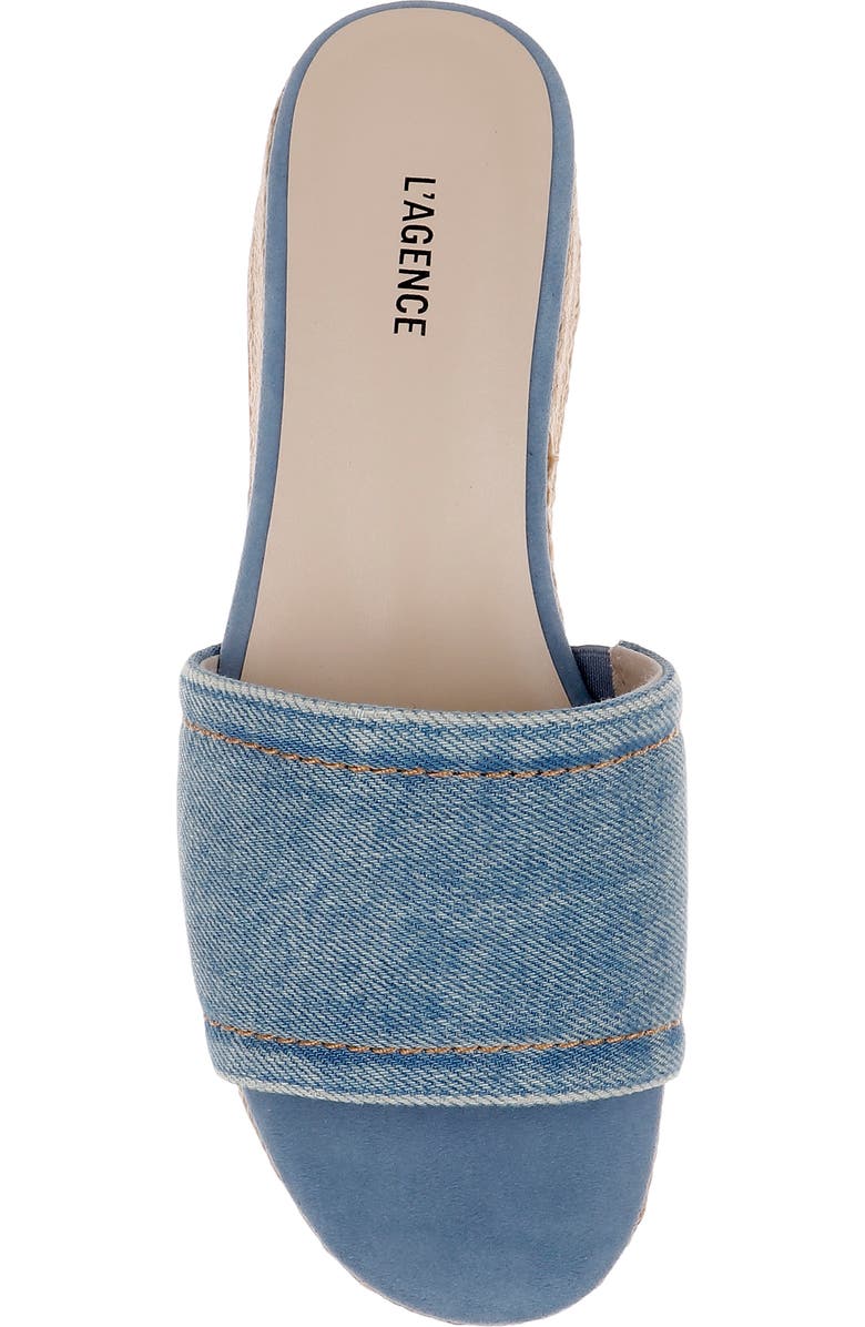 L'AGENCE Ramani II Espadrille Platform Wedge Slide Sandal, Alternate, color, Light Denim