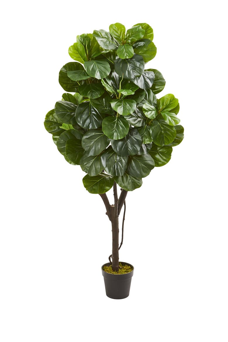 60-Inch Fiddle Leaf Fig Artificial Tree, Main, color, GREEN
