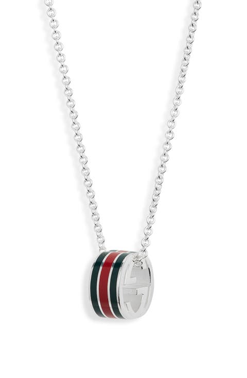 Interlocking G Web Ring Pendant Necklace