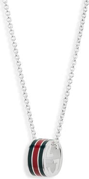 Gucci Interlocking G Web Ring Pendant Necklace