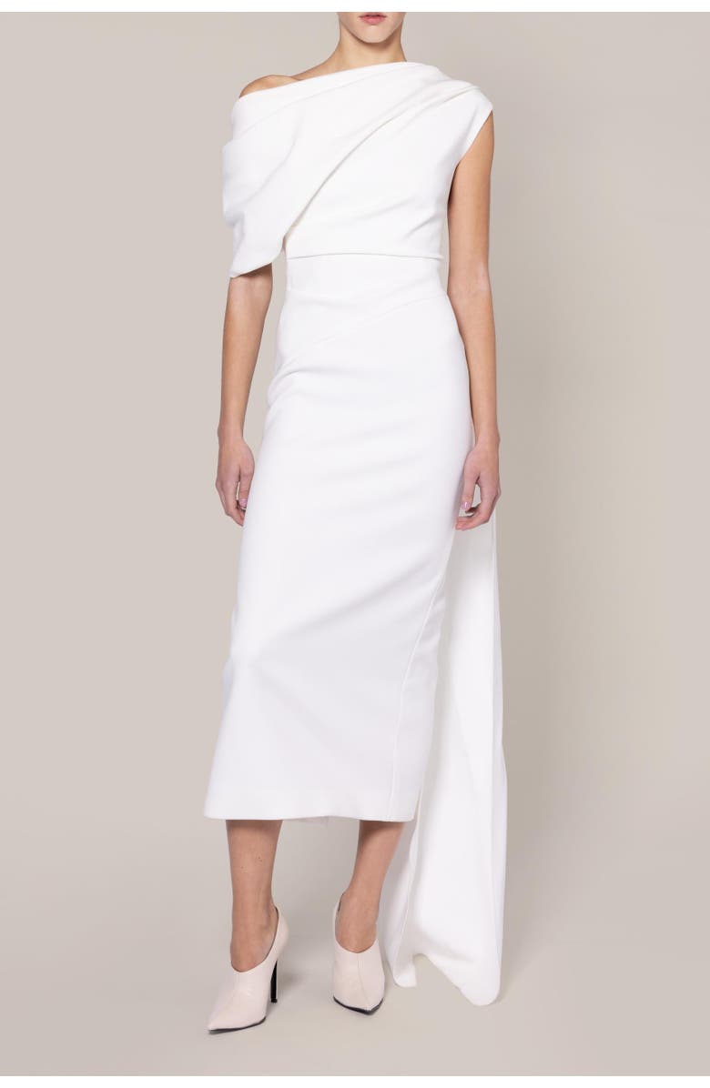 Roksanda Maite Crepe Bridal Dress, Alternate, color, Ivory