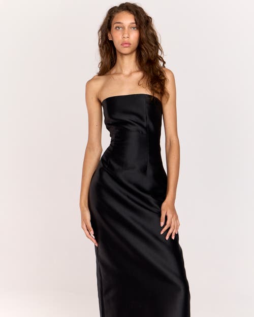 Romy Twill Column Dress In Black