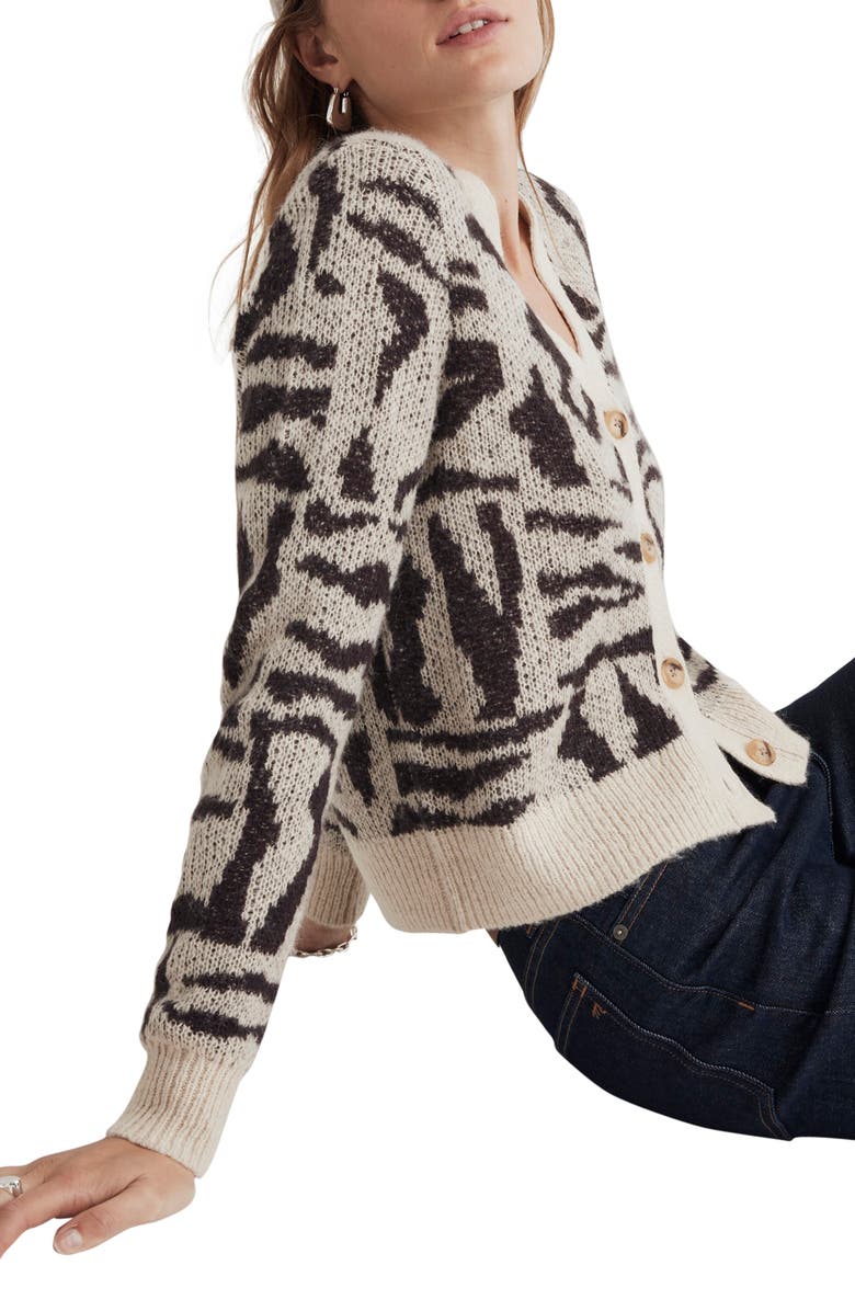 Madewell Abstract Animal Print V-Neck Cardigan | Nordstromrack