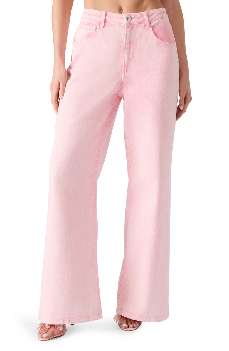 Steve Madden High Waist Wide Leg Jeans, Main, color, Prism Pink