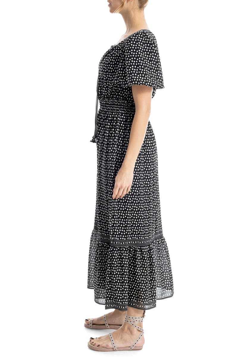 MAX STUDIO Bubble Sleeve Tiered Maxi Dress, Alternate, color,