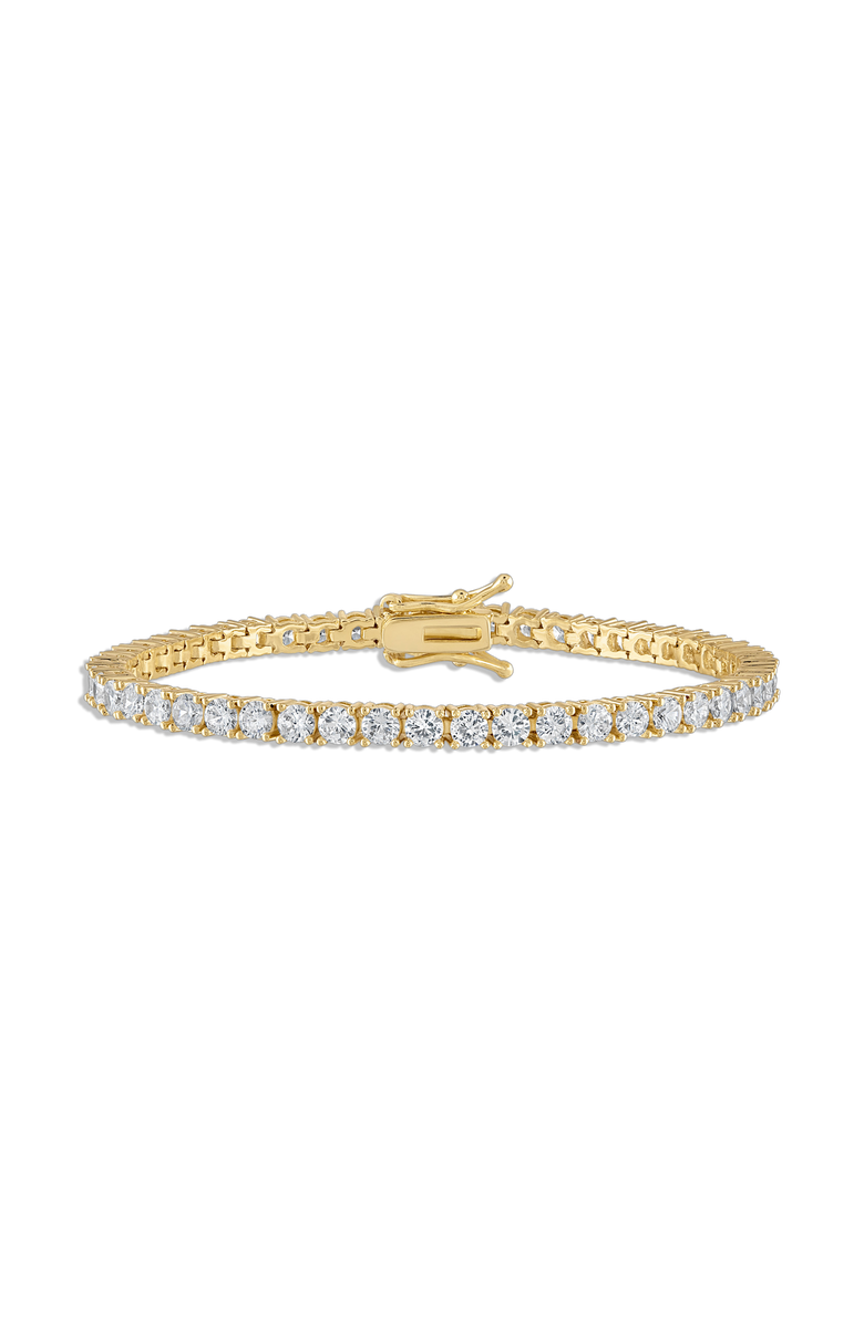 Alexa Leigh Crystal Tennis Bracelet, Main, color, Yellow Gold