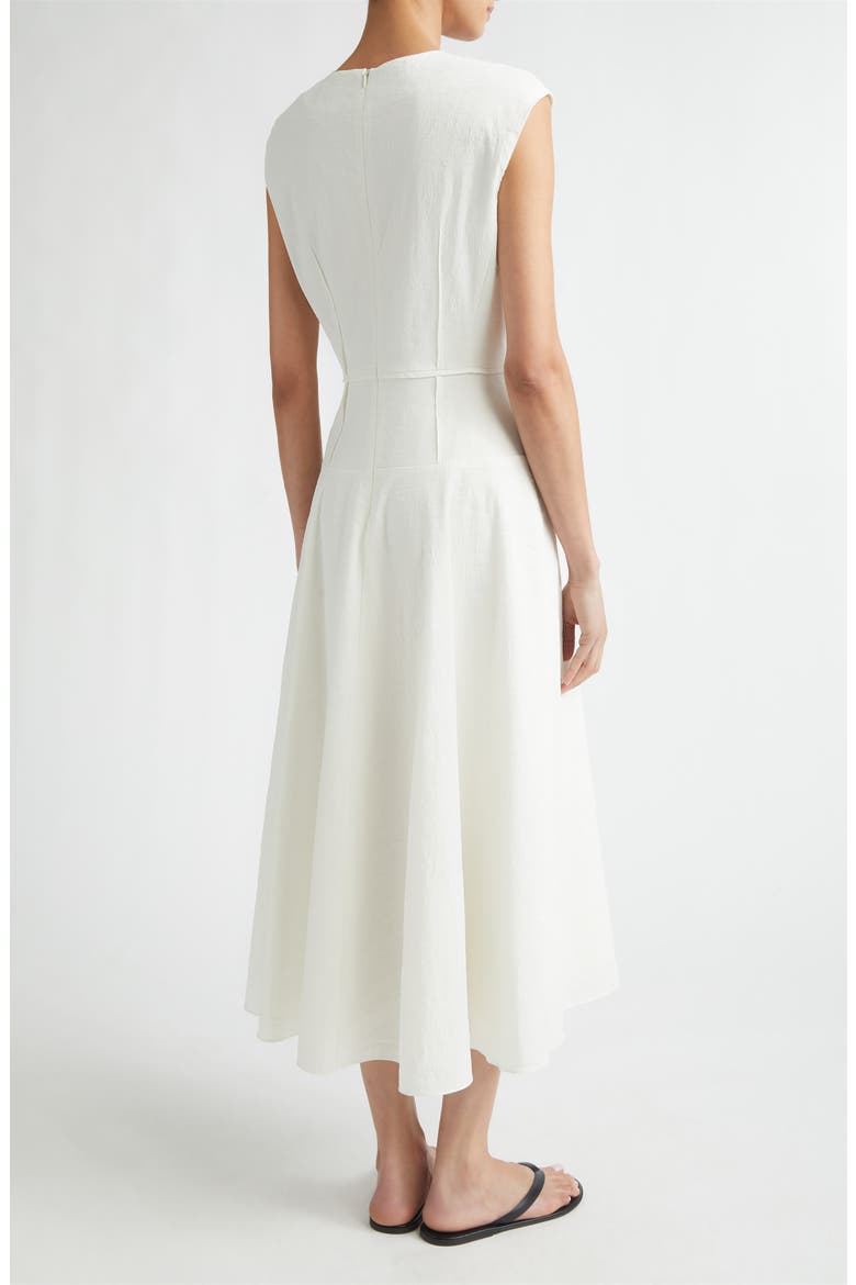 Leroy Stretch Linen & Cotton Blend Crinkle Dress, Alternate, color, IVORY