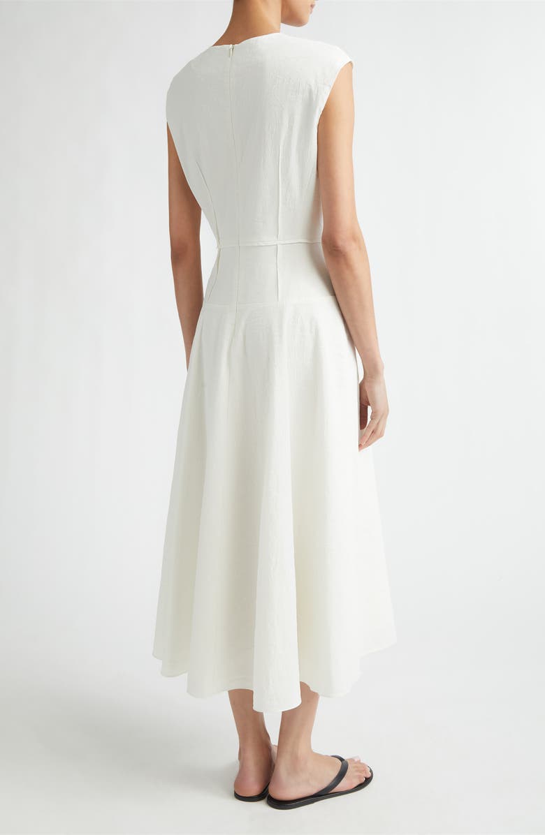 PARTOW Leroy Stretch Linen & Cotton Blend Crinkle Dress, Alternate, color, Ivory