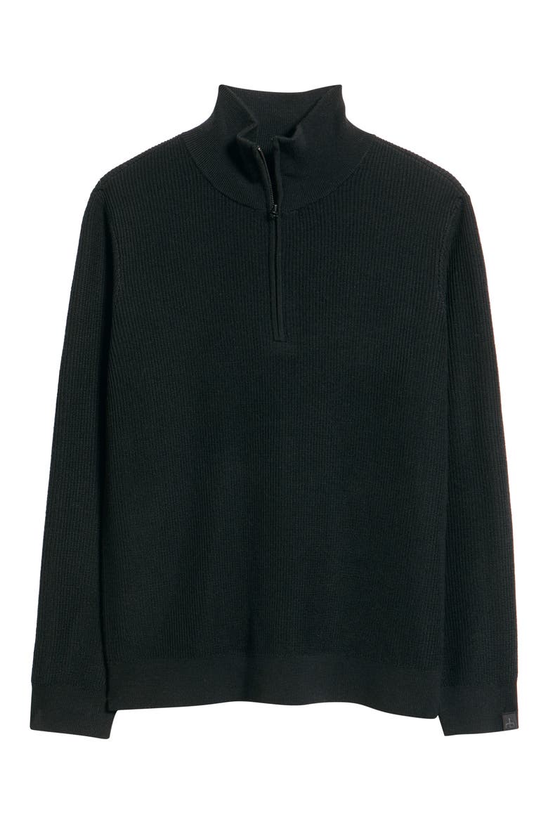 Joel Merino Wool Blend Half Zip Sweater, Alternate, color, BLACK