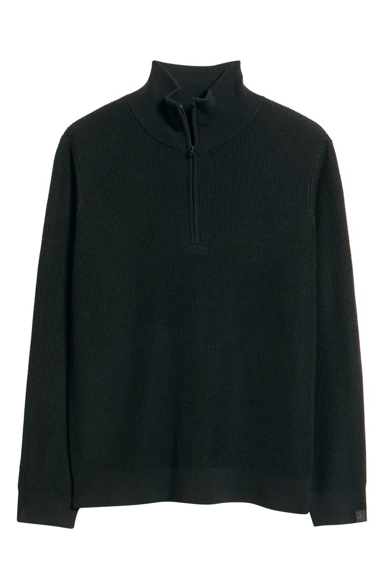 rag & bone Joel Merino Wool Blend Half Zip Sweater, Alternate, color, Black