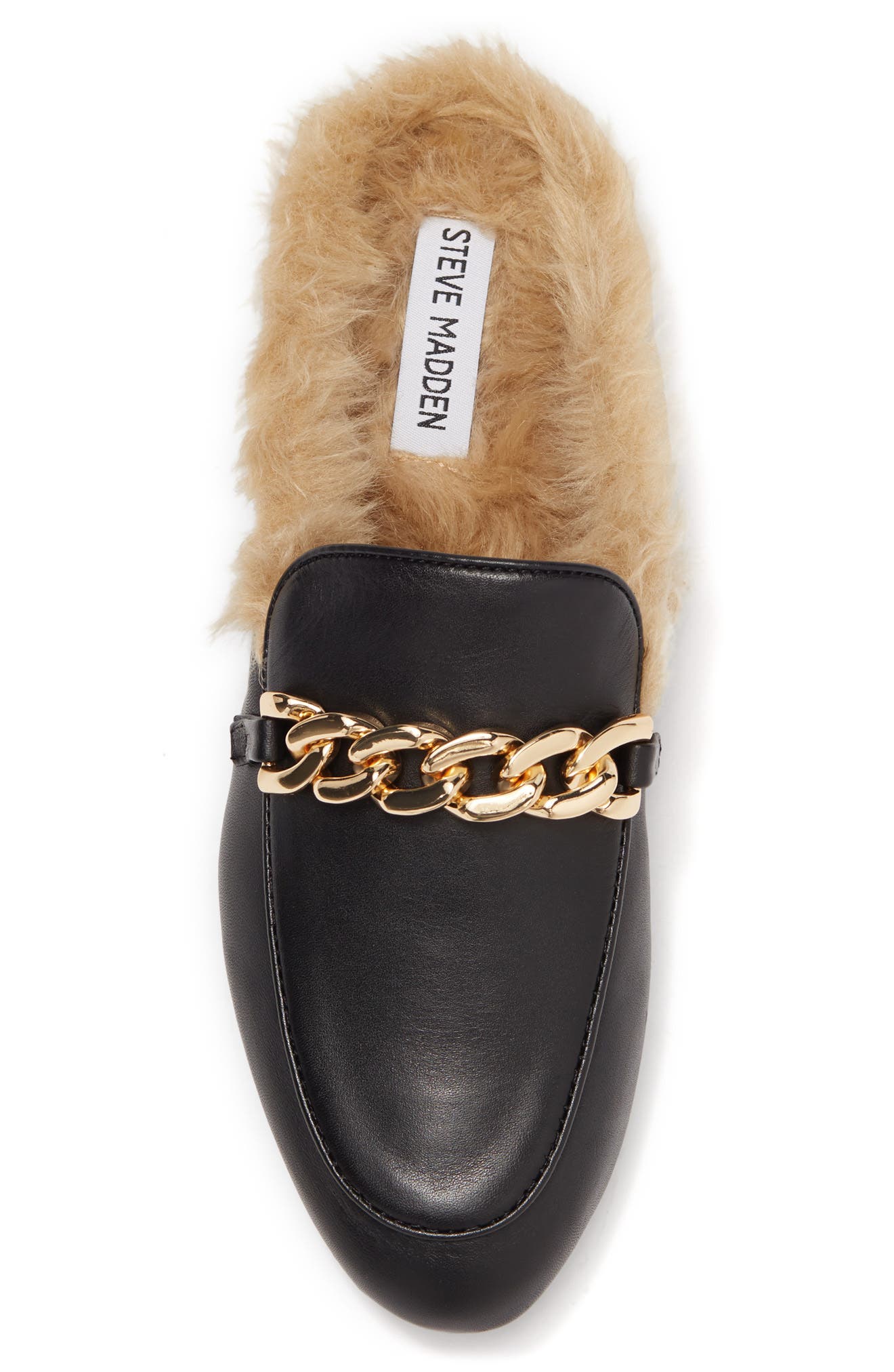 Steve Madden Feleti Faux Fur Lined Leather Loafer Mule, Alternate, color, 