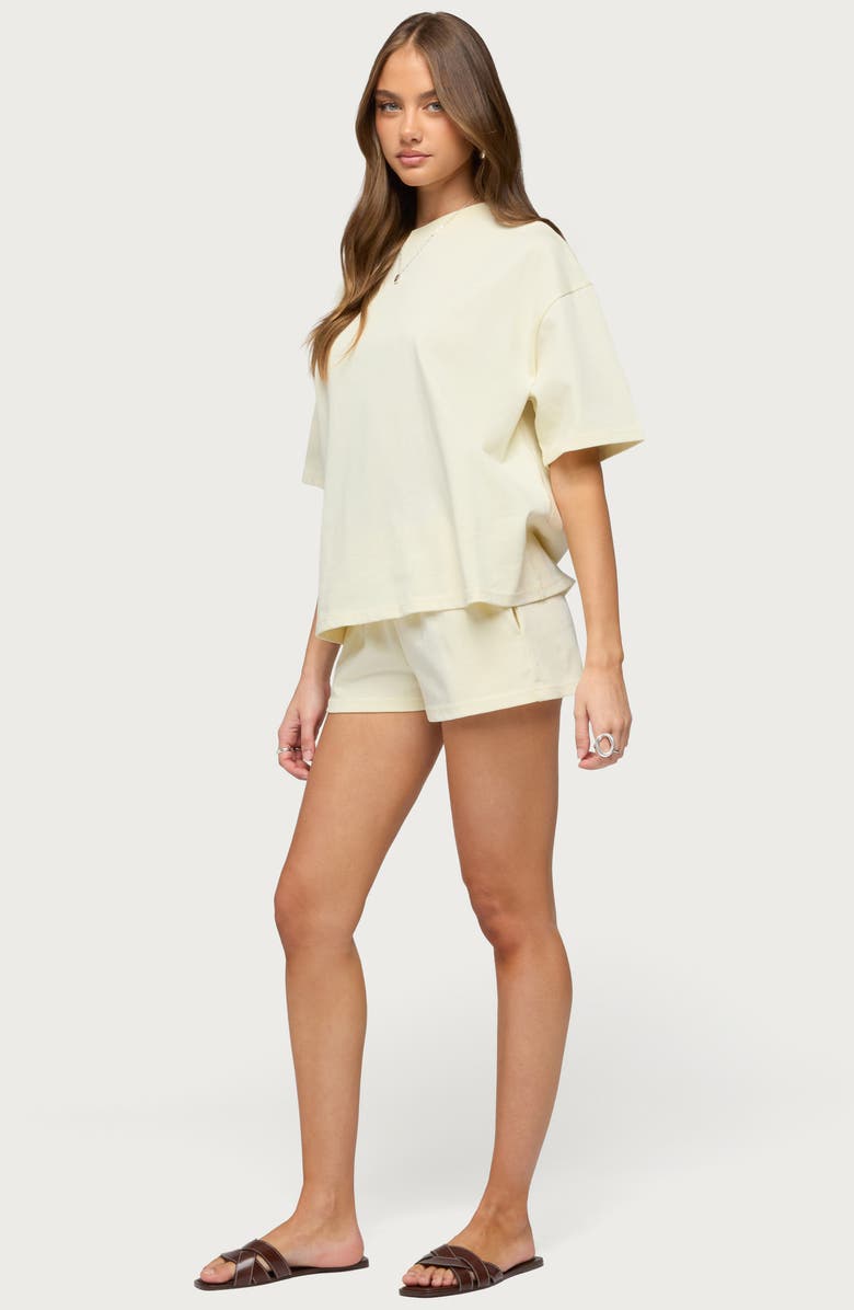 EDIKTED Cecilia Cotton Low Rise Shorts, Alternate, color, Light-Yellow