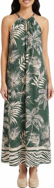 The Good Journey Printed Halter Neck Midi Dress