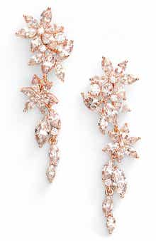 Nadri Flower Linear Drop Earrings