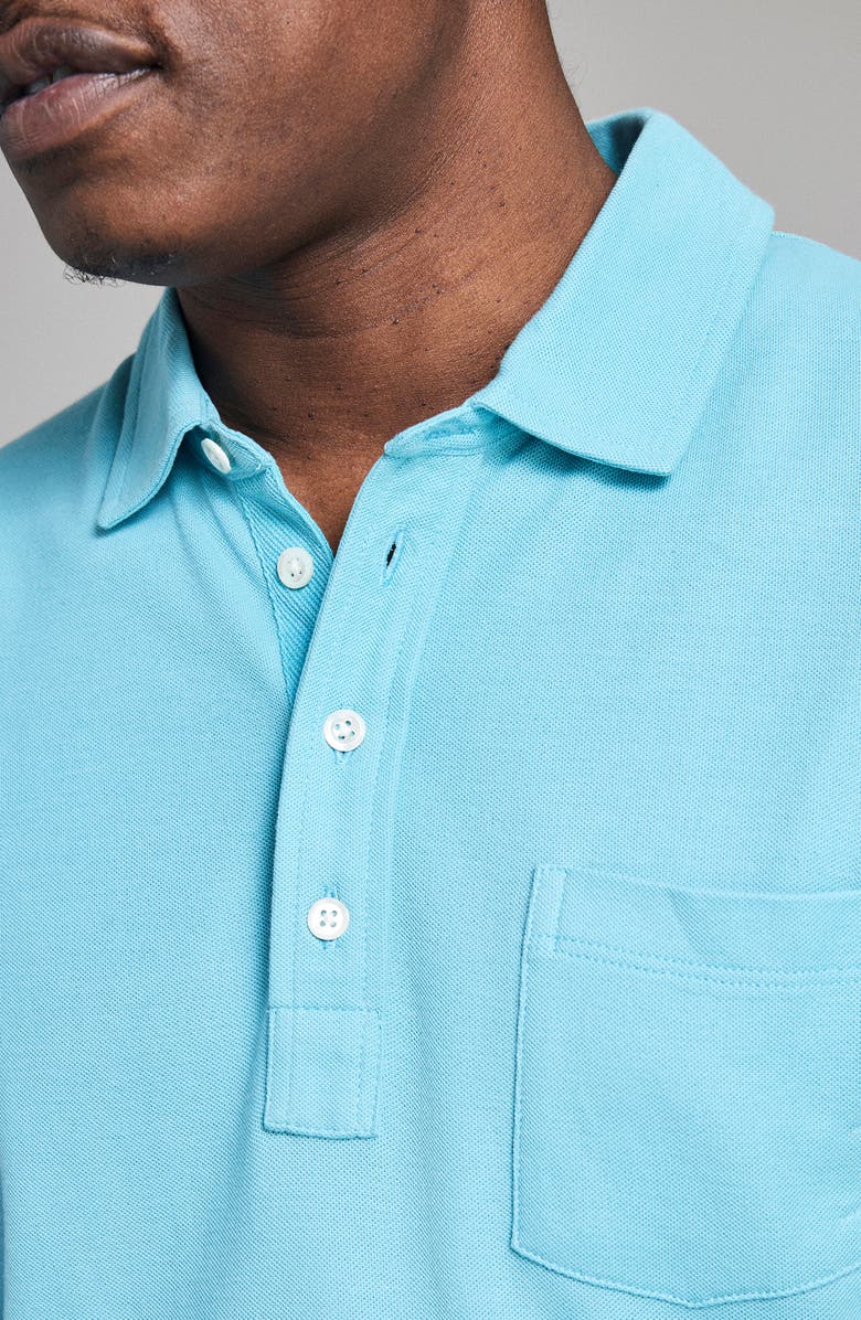 Billy Reid Pensacola Pima Cotton Piqué Pocket Polo, Alternate, color, Delphinium Blue