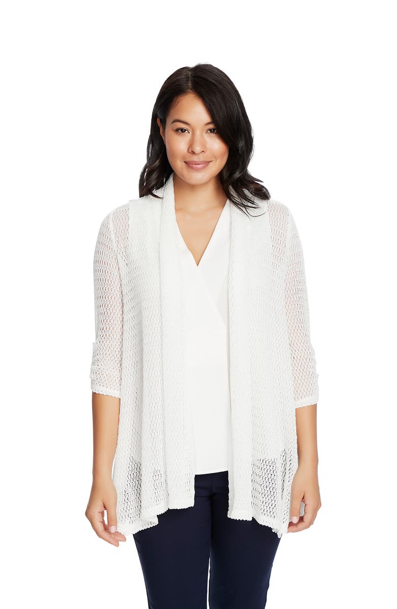 Chaus Rolled Sleeve Loose Knit Cardigan, Alternate, color,