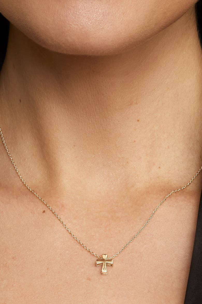 14K Gold Crossed Paths Pendant Necklace, Alternate, color, Yellow Gold