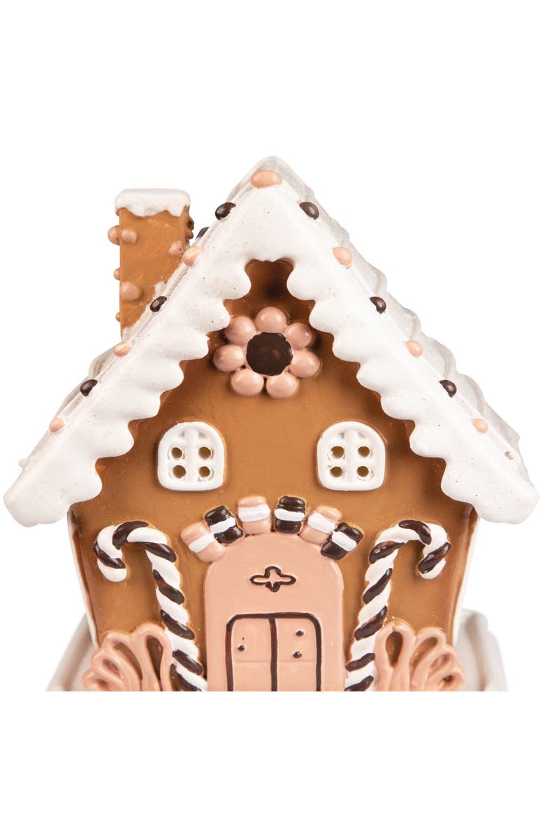 Northlight Lighted Floral and Candy Cane Gingerbread House Christmas Decoration - 5", Alternate, color, 