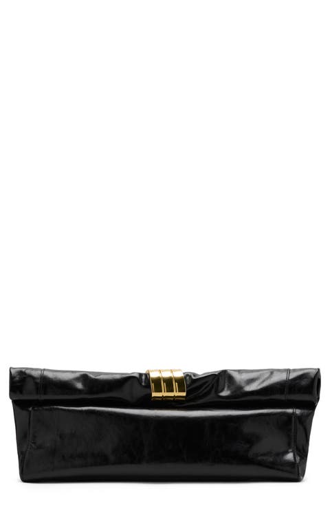 Starring Hailey Bieber Metallic Detail Clutch