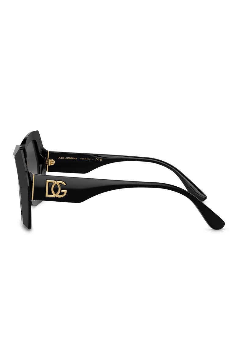 54mm Gradient Butterfly Sunglasses, Alternate, color, BLACK