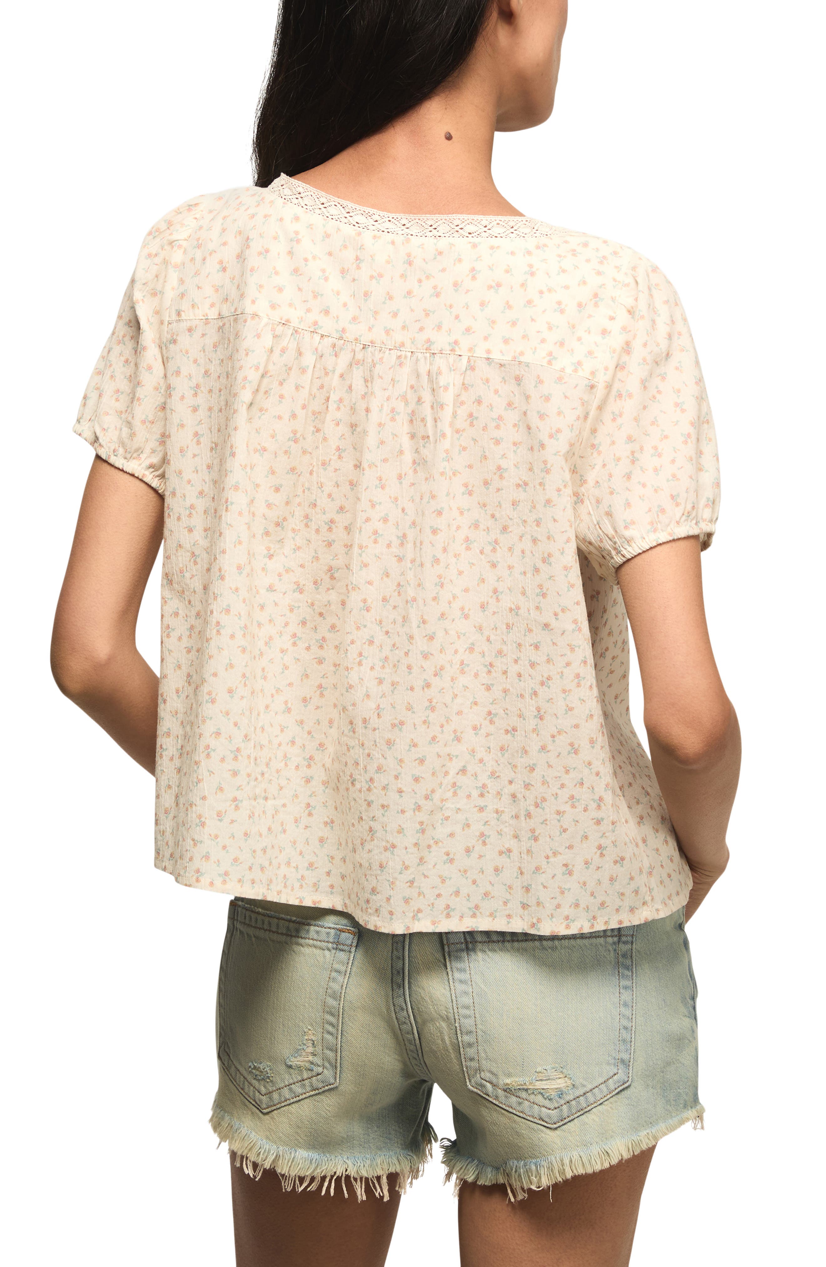 Lace Henley Peasant Top - image 2