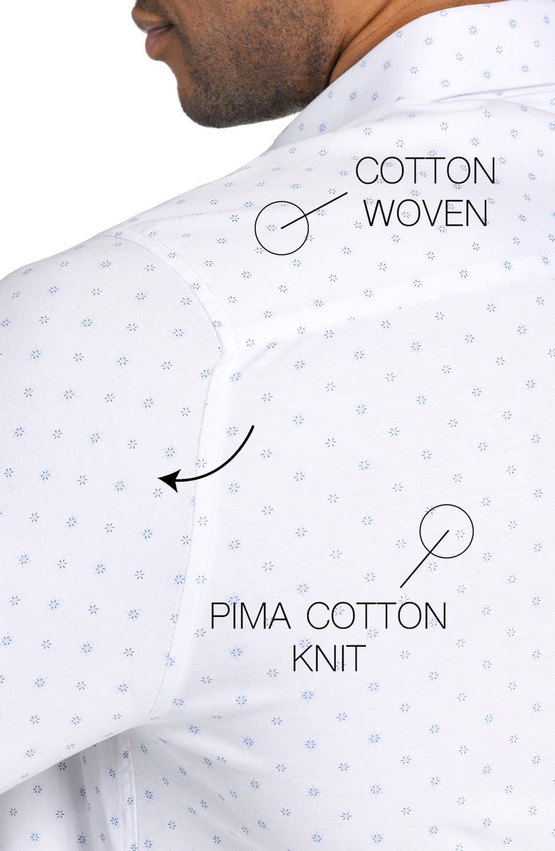 W.R.K Slim Fit Star Geo Print Reworked Dress Shirt, Alternate, color, White/ Blue