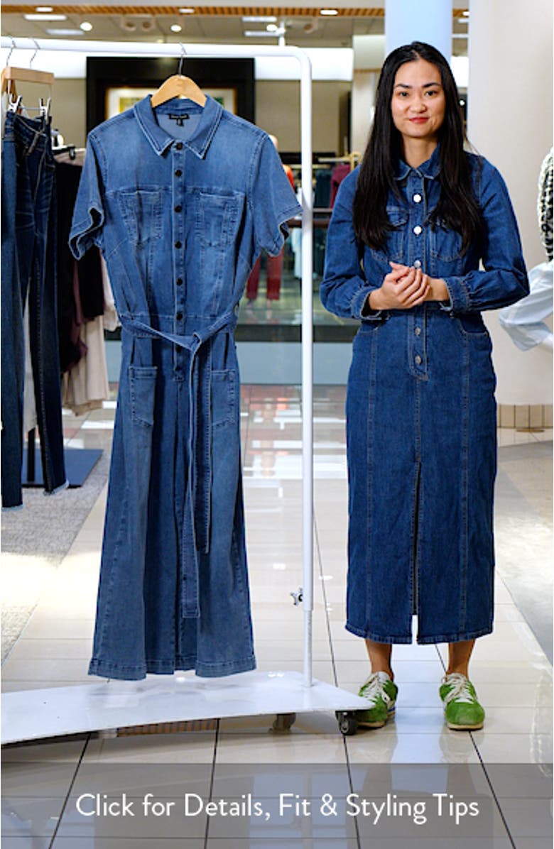 Kate Tie Waist Denim Jumpsuit, sales video thumbnail