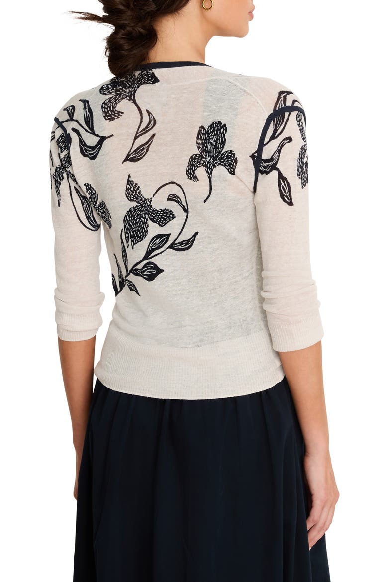 Inked Blooms Convertible Cardigan, Alternate, color, CREAM MULTI