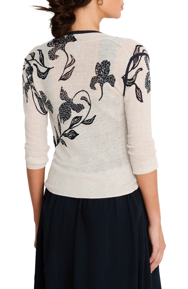 NIC+ZOE Inked Blooms Convertible Cardigan, Alternate, color, Cream Multi