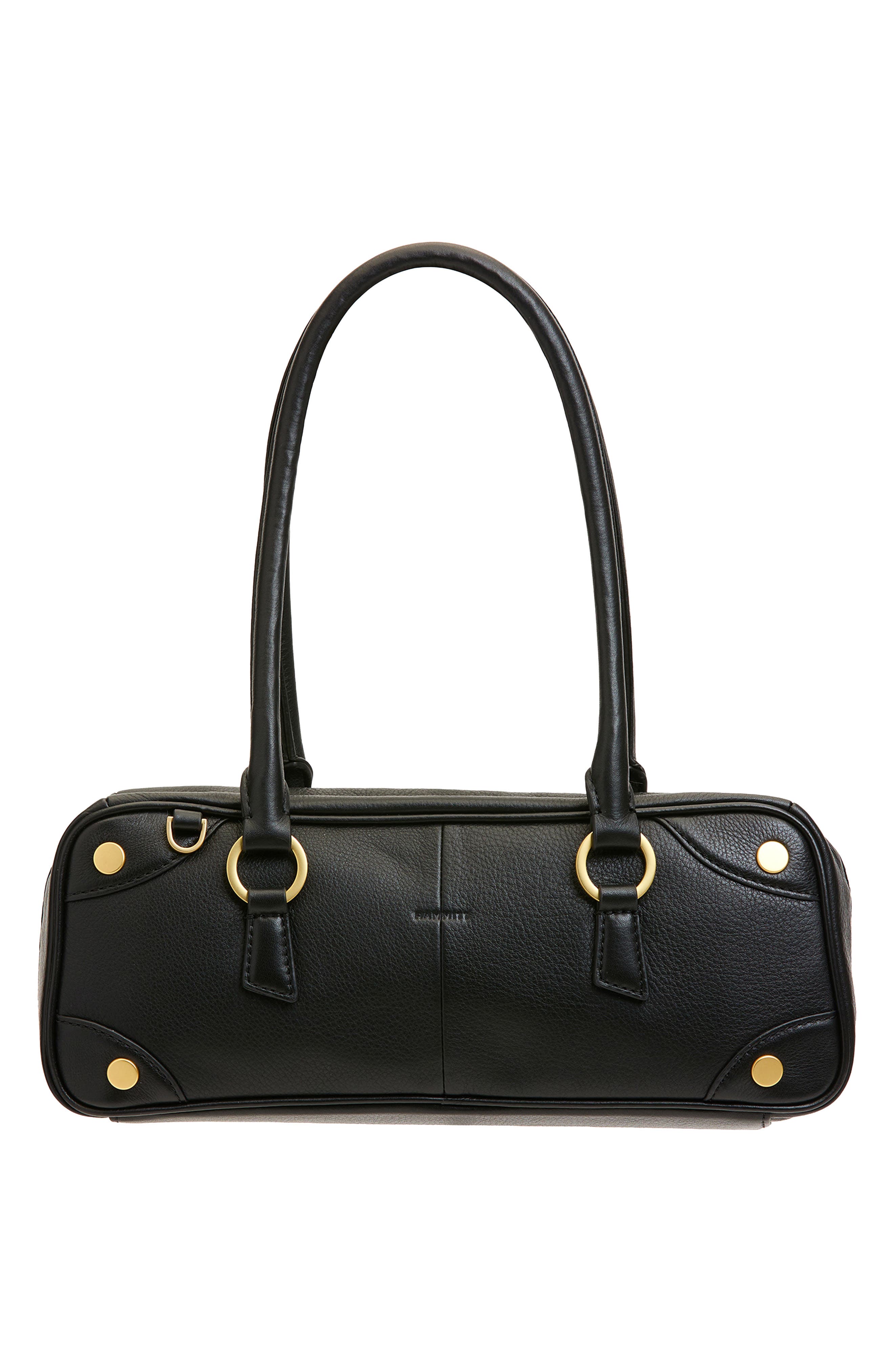 HAMMITT Small Meredith Leather Shoulder Bag, Alternate, color, Black/ Brushed Gold