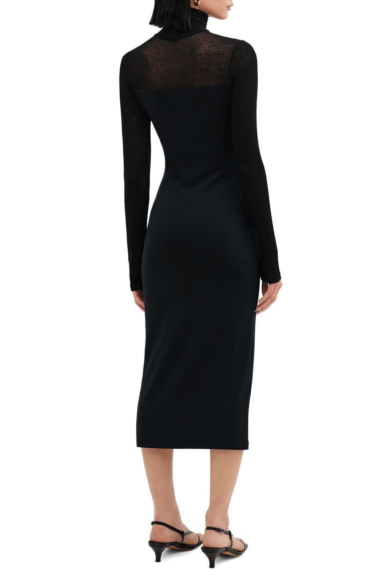 Toronto Long Sleeve Turtleneck Dress, Alternate, color, BLACK