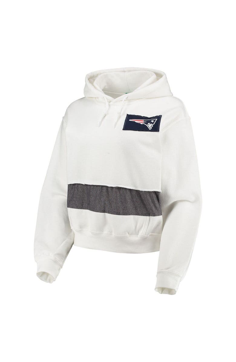 REFRIED APPAREL Women's Refried Apparel White New England Patriots Sustainable Crop Dolman Pullover Hoodie, Alternate, color, White