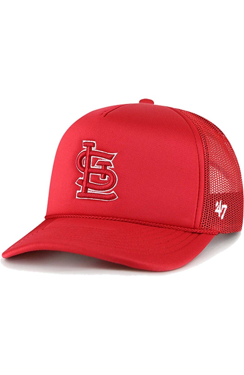 '47 Men's '47 Red St. Louis Cardinals Foam Logo Trucker Adjustable Hat, Main, color, Red