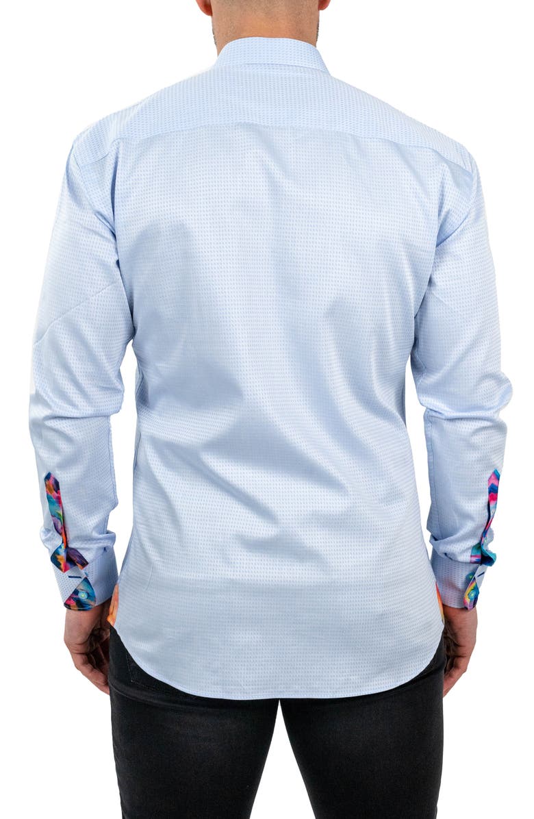 Maceoo Einstein Jacqinfinity Blue Button-Up Shirt, Alternate, color,