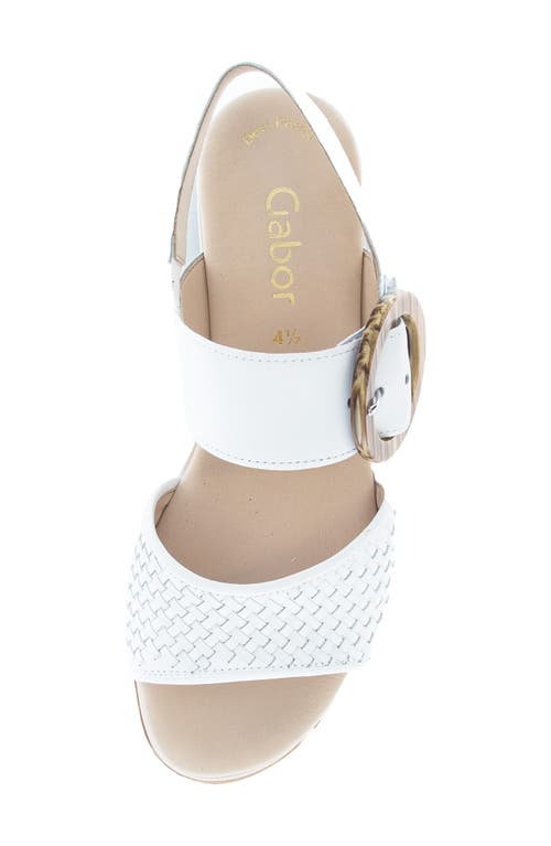 Gabor Strappy Slingback Wedge Sandal In White