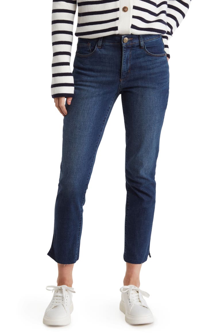 Logan 'Ab'Solution Raw Hem Skinny Straight Jeans, Main, color, BLUE