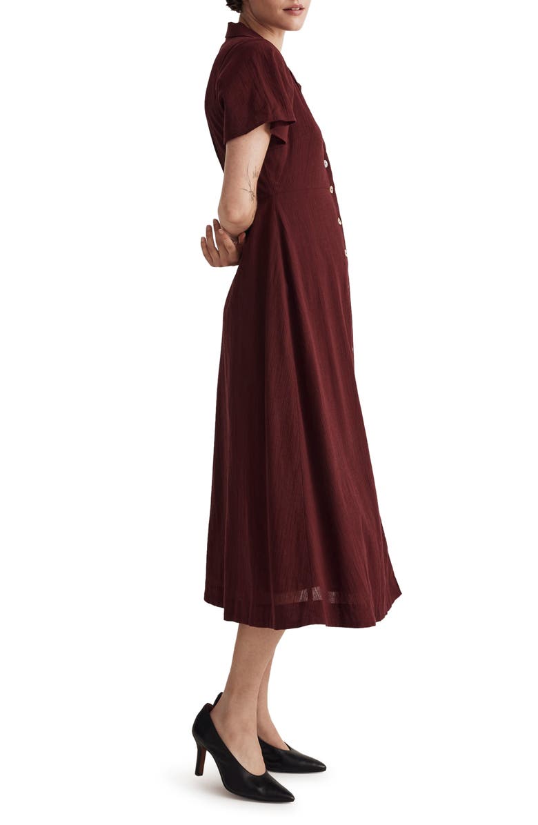 Madewell Crinkle Cotton Button-Front Midi Dress, Alternate, color,
