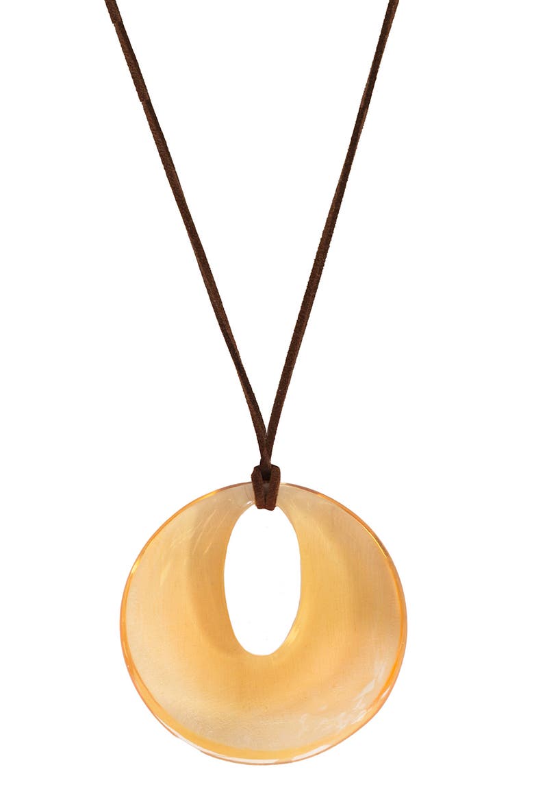 Quinn Pendant Necklace, Main, color, BROWN GLAZE