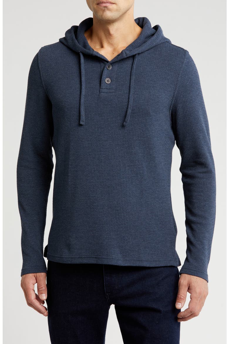 Kylian Waffle Knit Hoodie, Main, color, BLUE NIGHT