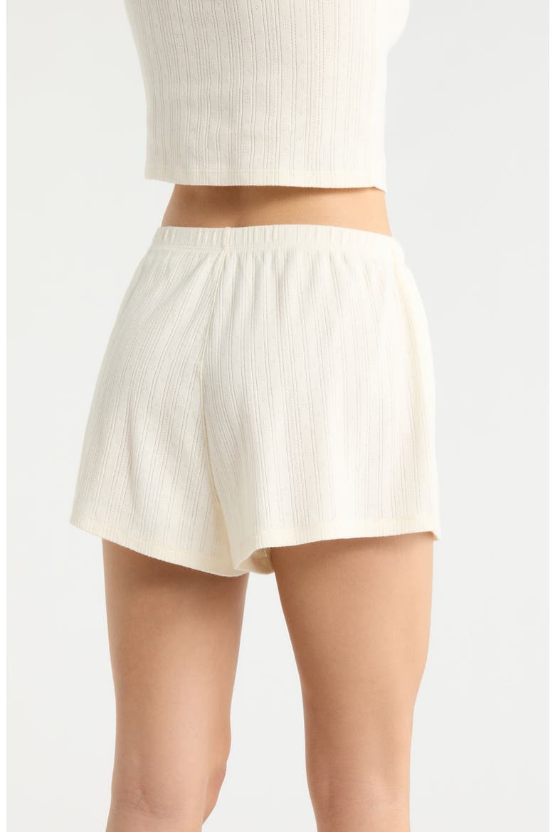 Pointelle High Waist Pajama Shorts, Alternate, color, TRANQUIL WHITE