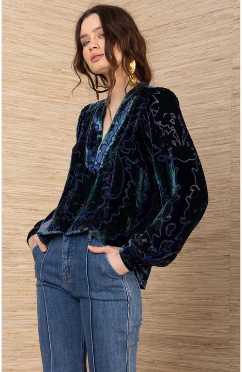 Hale Bob Kailey Velvet Top In Blue