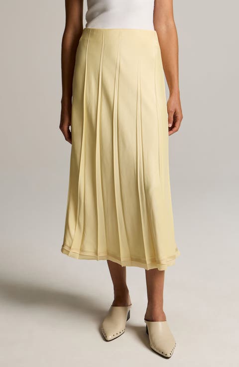 Creased Pleat Raw Hem Maxi Dress