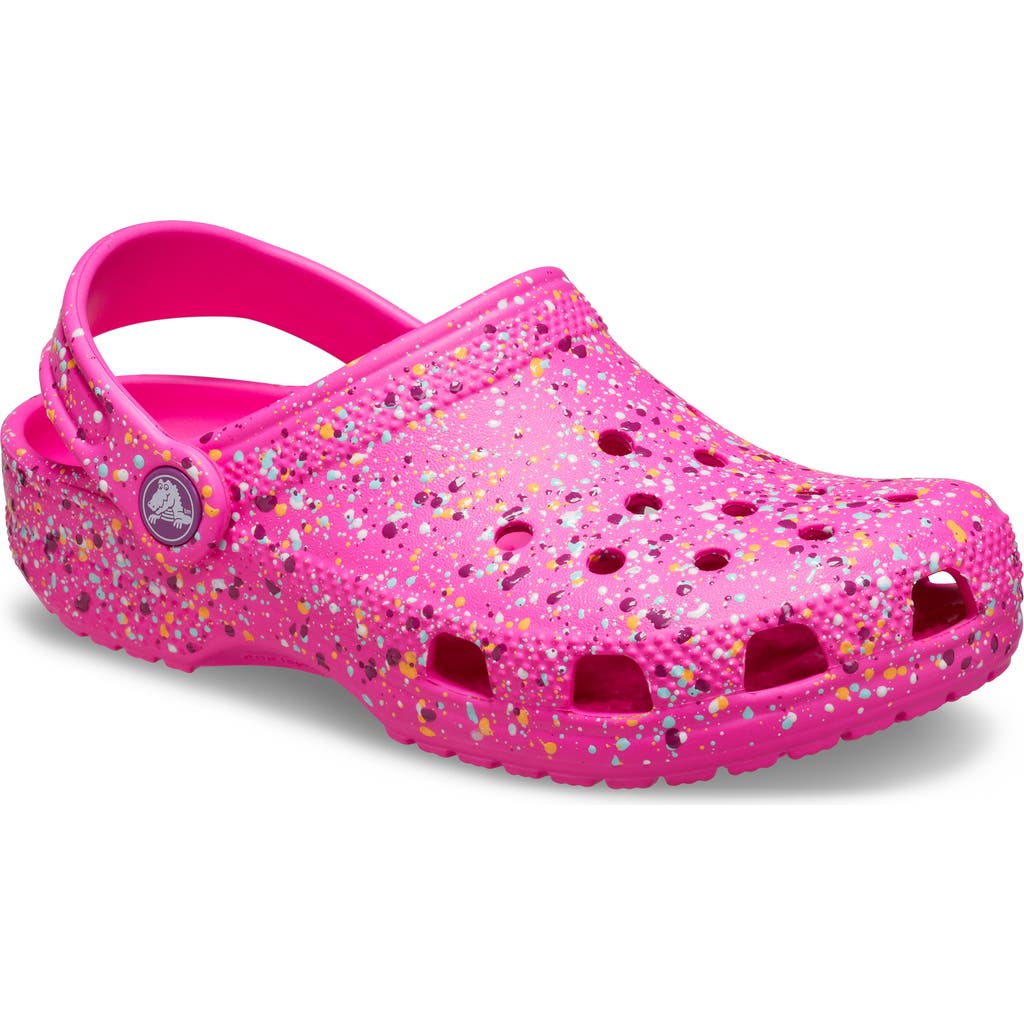 Crocs Kids' Classic Paint Splatter Clog In Pink