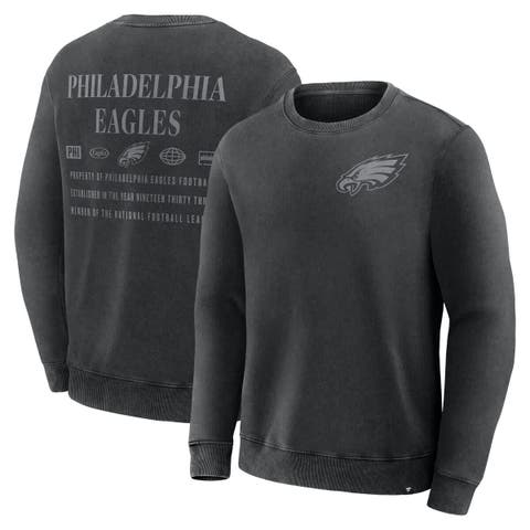 Men's Fanatics Black Philadelphia Eagles Deep Route Pullover Sweatshirt