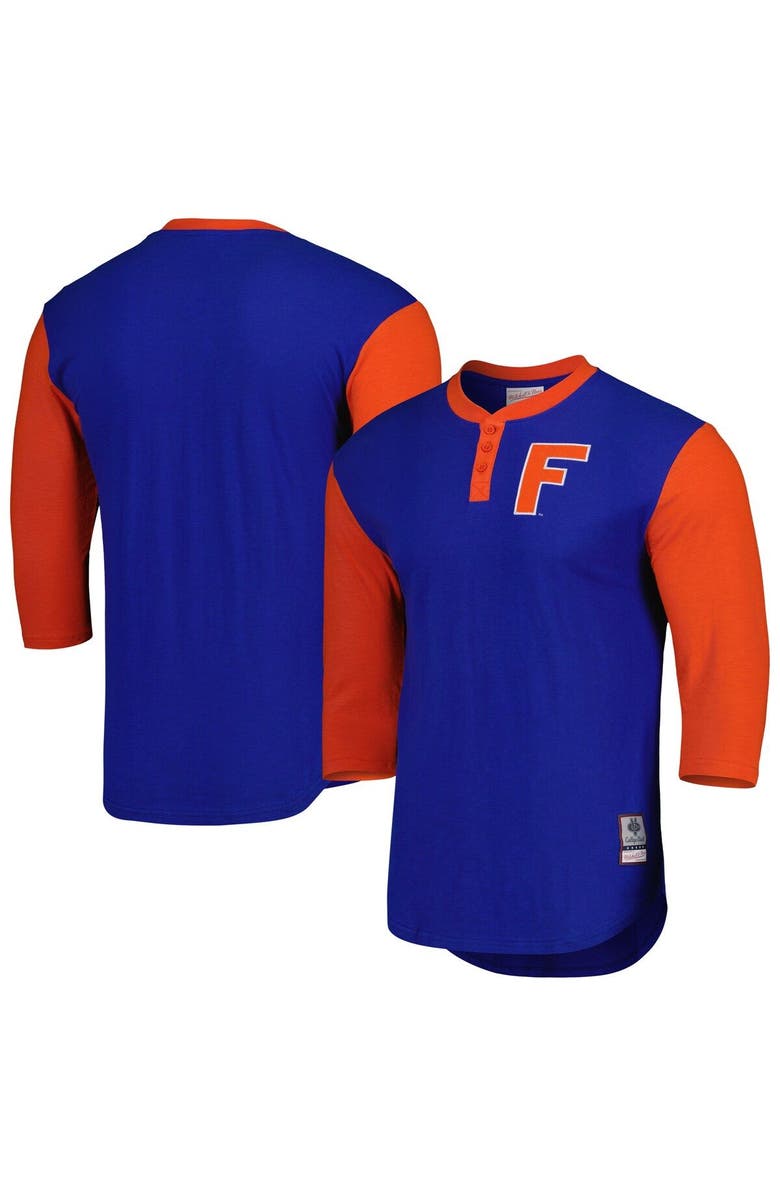 Mitchell & Ness Men's Mitchell & Ness Royal Florida Gators Legendary Henley 3/4-Sleeve T-Shirt, Main, color, 