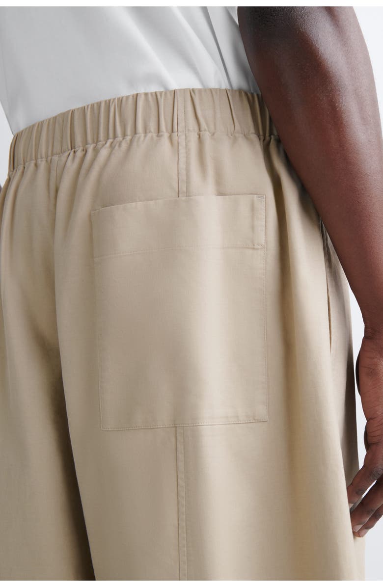 COS Cotton Cropped Barrel-Leg Pants, Alternate, color, Beige