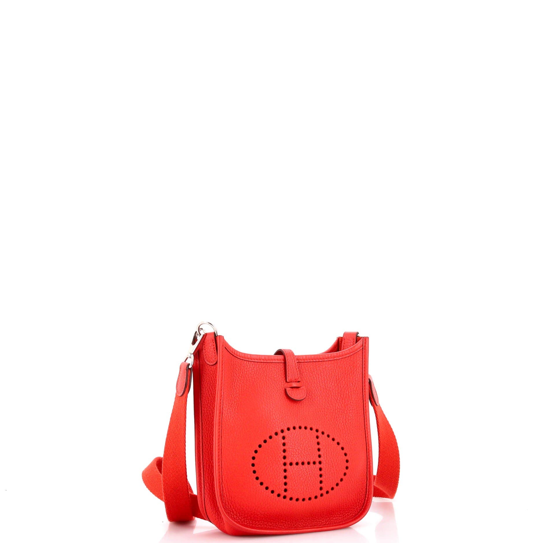 Pre-Owned Hermes Evelyne Bag Gen III Clemence TPM, Alternate, color, Rouge Tomate