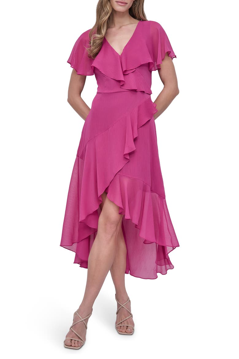 faux wrap midi dress Plus Size Christa Faux Wrap Midi Dress