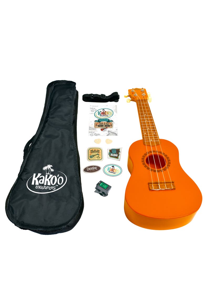 21 Inch Professional Wooden Ukulele Set, Main, color, Multicolored