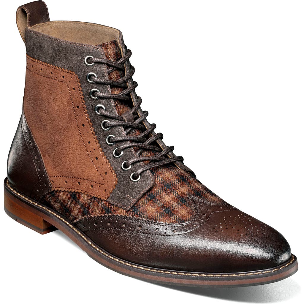 Stacy Adams Finnegan Wingtip Lace-up Boot In Multi